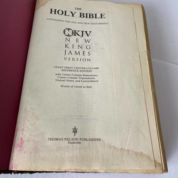 Holy Bible NKJV New King James Version Giant Print Center Column 1994 Ref Ed - Picture 7 of 10
